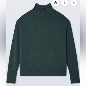 White + Warren Cashmere Oversized Standneck | Juniper Green